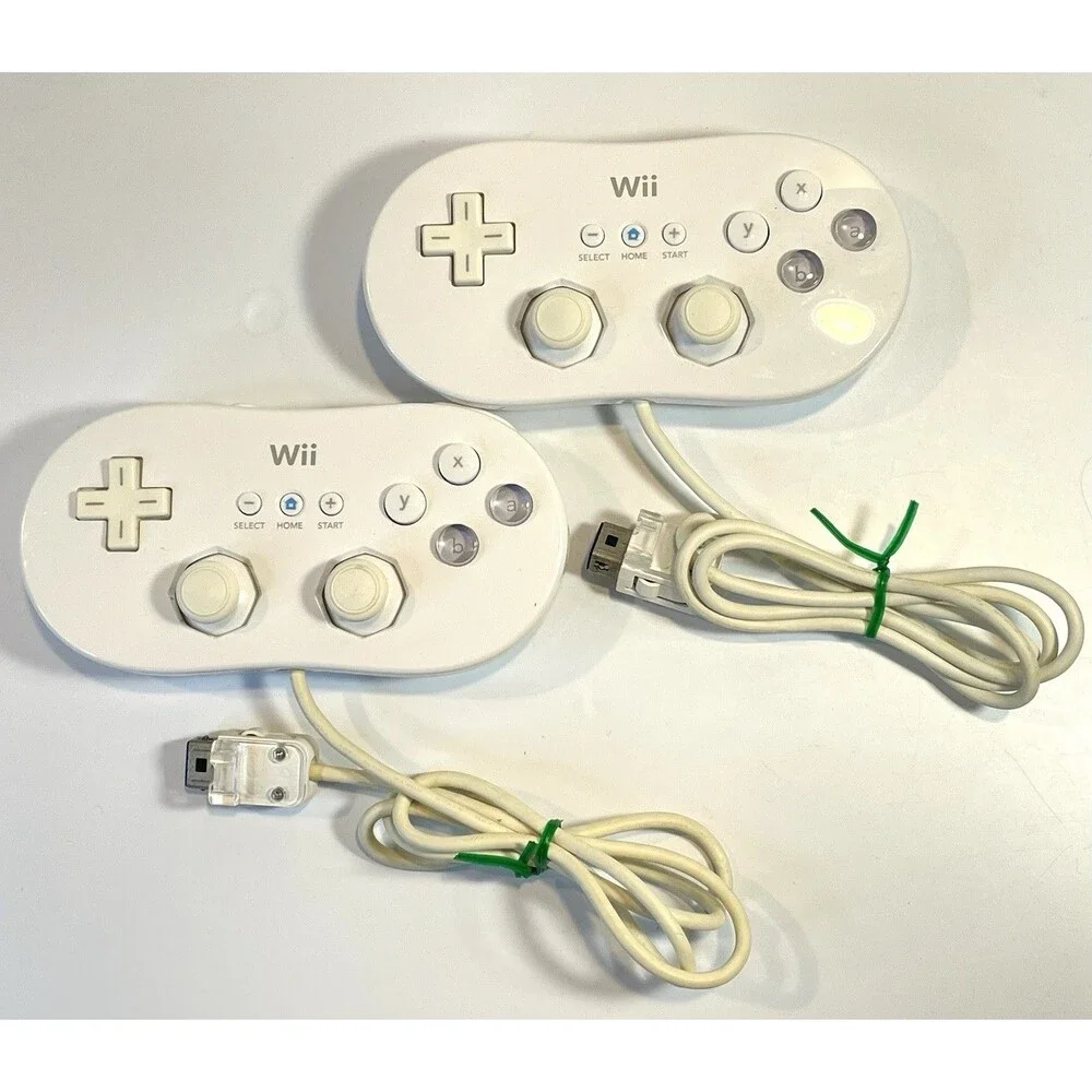 Nintendo Wii Classic Controller Gamepad White OEM RVL-005 Cleaned and Working
